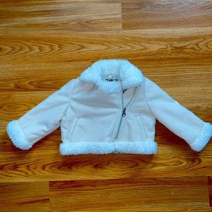 18 month old white faux fur jacket